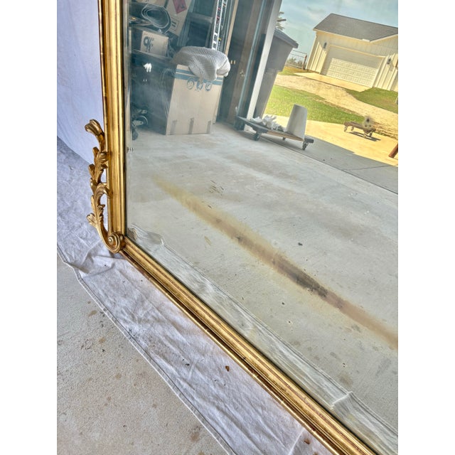 Wood 19th Century French Louis XV Giltwood Wall Mirror For Sale - Image 7 of 13