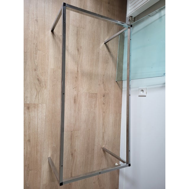 Coffee Table with Chrome Base and Glass Top by Florence Knoll For Sale - Image 4 of 9