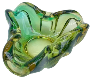 Green Hand-Molded Glass Bowl
