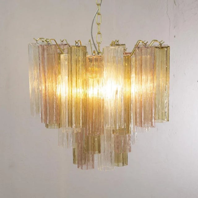 Metal Italian Multicolored Tronchi Murano Glass Chandelier, 1990s For Sale - Image 7 of 13