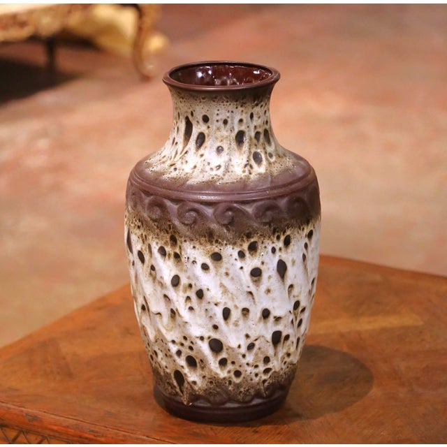 Mid-Century German Studio Pottery Ceramic Vase by Töpferei Ceramano For Sale - Image 4 of 7