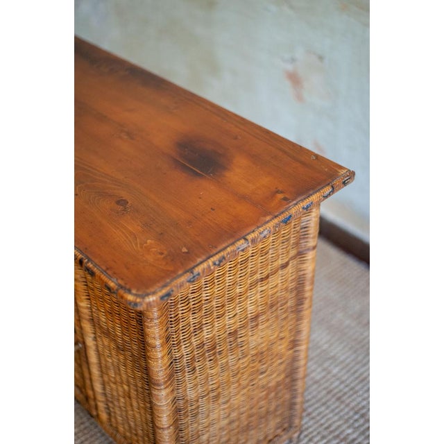 Small Woven Bamboo Sideboard, 1960s For Sale - Image 11 of 13