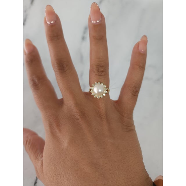 ♥ Product Summary ♥ Main Stone: Freshwater Pearl & Diamond Approx. Total Carat Weight: .50cttw Diamond Color: H/I Diamond...