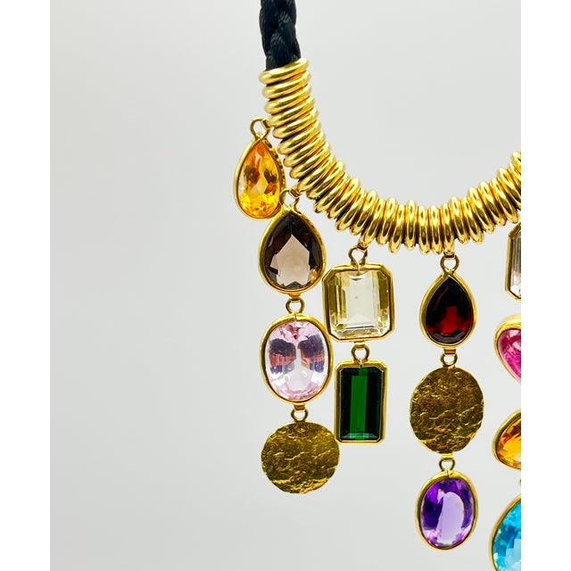 1990s H. Stern 18k Yellow Gold Multicolor Gemstone Necklace For Sale In New York - Image 6 of 10