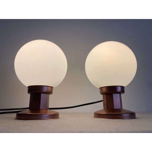 Beautiful matching pair of vintage table lamps manufactured by kaj in dol pri hrastniku, slovenia, former yugoslavia. the...