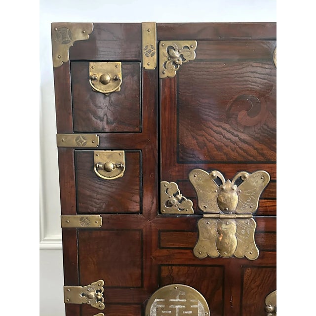 Brass Fine Antique Korean Wedding Bandaji Chest Joseon Dynasty For Sale - Image 8 of 12