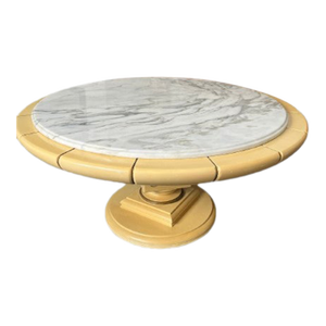 Italian Calacatta Marble Round Vintage Coffee Table