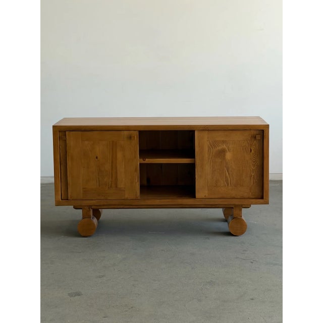 Modern Trolley Credenza in Pine For Sale - Image 3 of 13