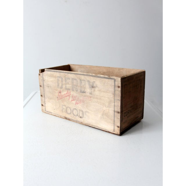 This is a vintage Derby Foods wood box. The Derby Food Co. was based in Chicago. Their main product was Peter Pan peanut...