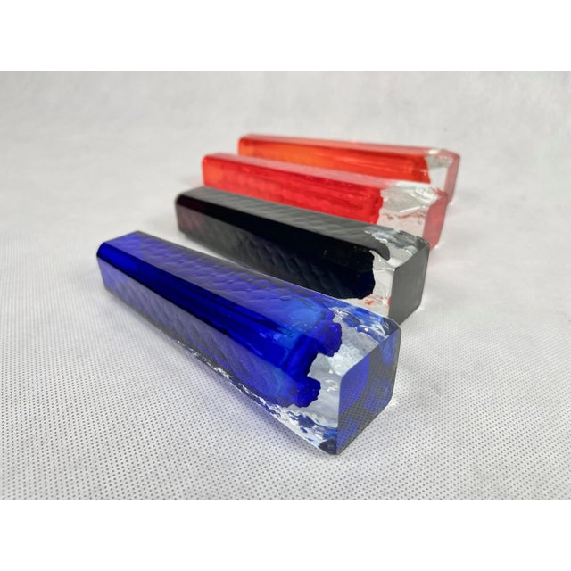 Sommerso Glass Vases from Veb Kunstglas Wasungen, 1970s, Set of 4 For Sale - Image 10 of 13