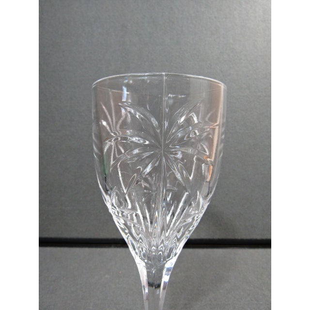 1990s Shannon Godinger South Beach Crystal Palm Wine/Water Goblets 8” - Set of 4 For Sale In Austin - Image 6 of 8