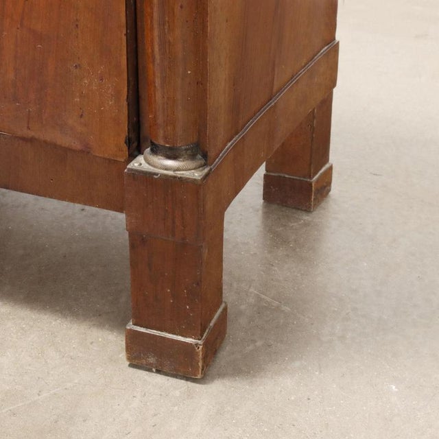 Brown Antique Empire Bedside Tables in Walnut and Bronze, Set of 2 For Sale - Image 8 of 12