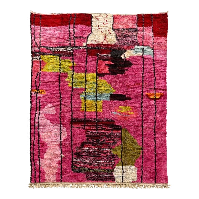 Colorful Moroccan Berber Wool Rug For Sale