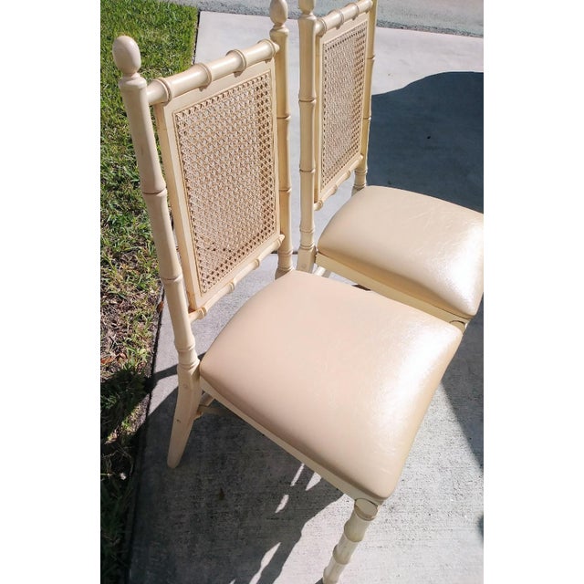 A Pair Vintage Stakmore Off White Faux Bamboo Folding Chairs Chairish