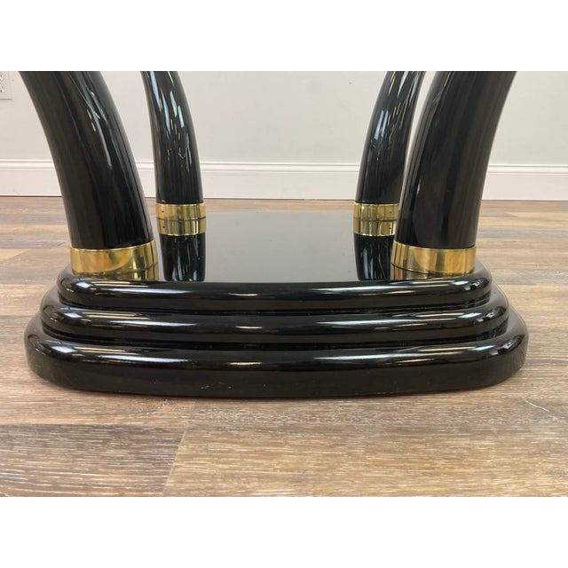 Henredon Faux Elephant Tusk Glass Top Coffee Table For Sale - Image 11 of 11