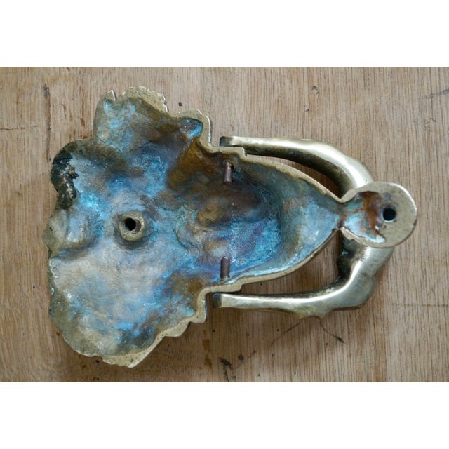 Victorian Head of Dionysus Brass Door Knocker, 1900 For Sale - Image 6 of 7