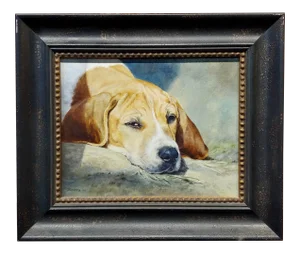 Anita Baarns - Cute Foxhound Puppy Dozing Off - Oil Painting