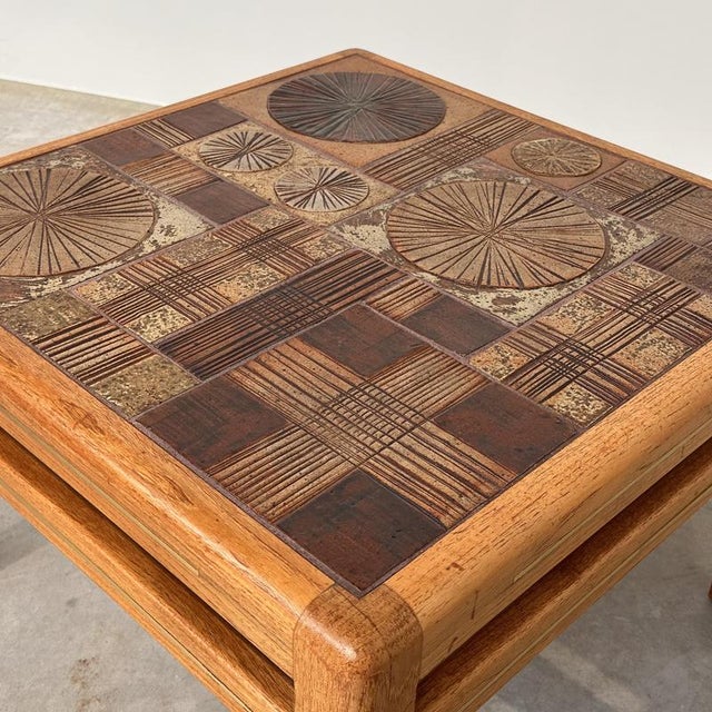 Danish Ceramic Tile Coffee Table by Tue Poulsen for Haslev Møbelsnedkeri, 1960s For Sale - Image 6 of 12