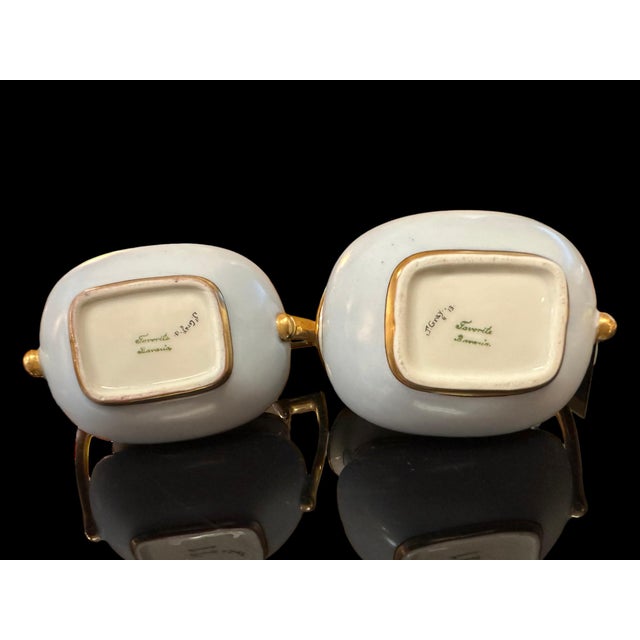 Art Deco Porcelain Creamer & Sugar Set, Favorite Bavaria, Signed J. Gray, 1913 For Sale - Image 11 of 11