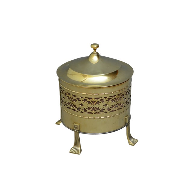 Antique Edwardian Brass Coal Bucket, 1900s For Sale