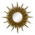 1960s French Style 17.25" Gilded Sunburst Wall Mirror For Sale