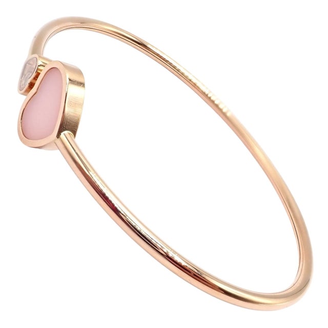 Late 20th Century Chopard Rose Gold Happy Hearts Diamond Pink Opal Bracelet For Sale In Philadelphia - Image 6 of 12