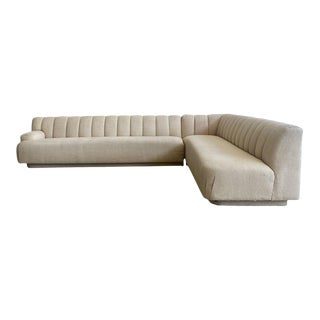 1980s Vintage White Channeled Sectional by Steve Chase For Sale