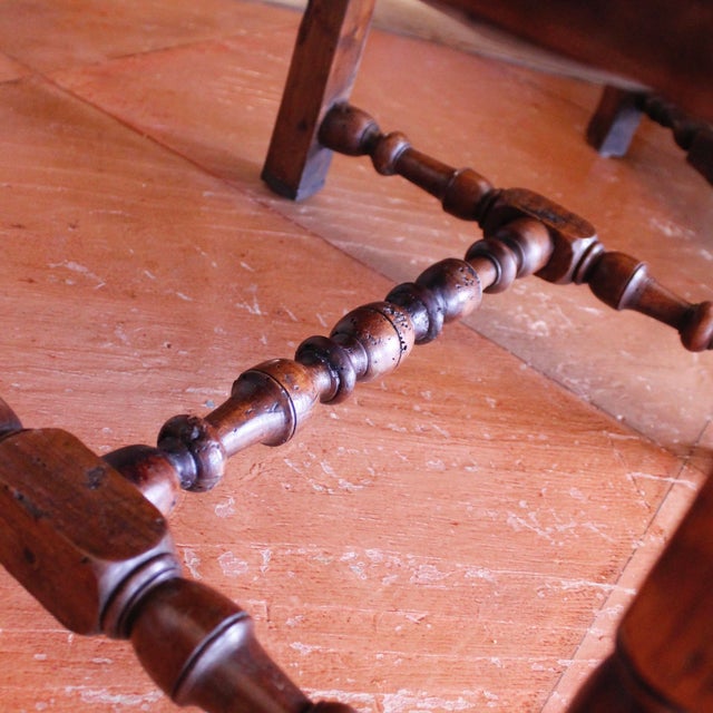 Early 18th Century Continental Baroque Walnut Stretcher Base Dining Chairs-Set of Six For Sale - Image 5 of 12