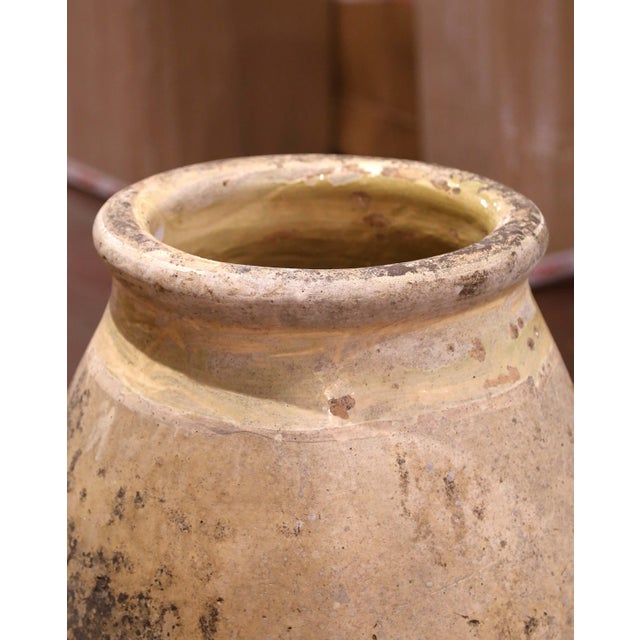 French 18th Century French Biot Terracotta Olive Jar With Glazed Rim and Patina For Sale - Image 3 of 7
