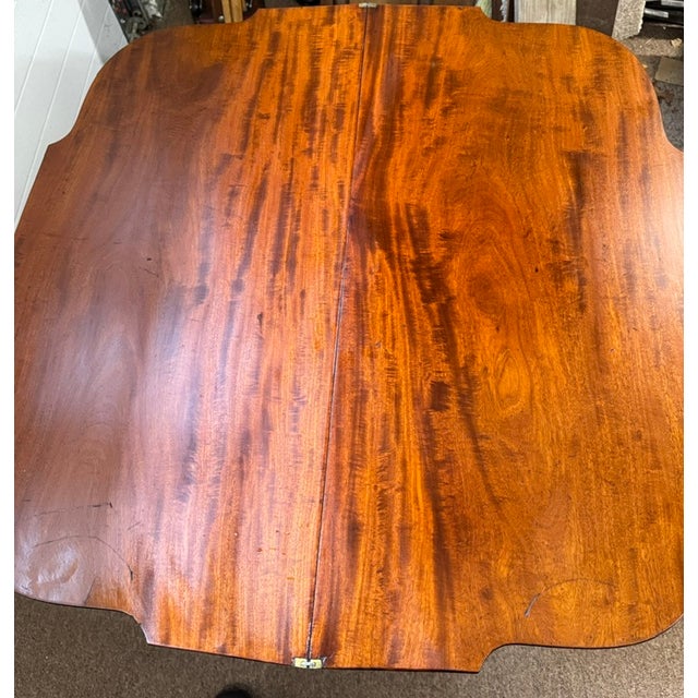 Antique American Early 19th Century Mahogany Sheraton Card or Game Table For Sale - Image 4 of 11