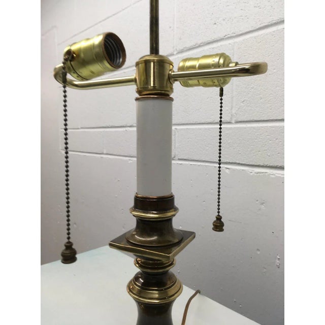 Brass Candlestick Table Lamp Manner of Stiffel For Sale In Denver - Image 6 of 13