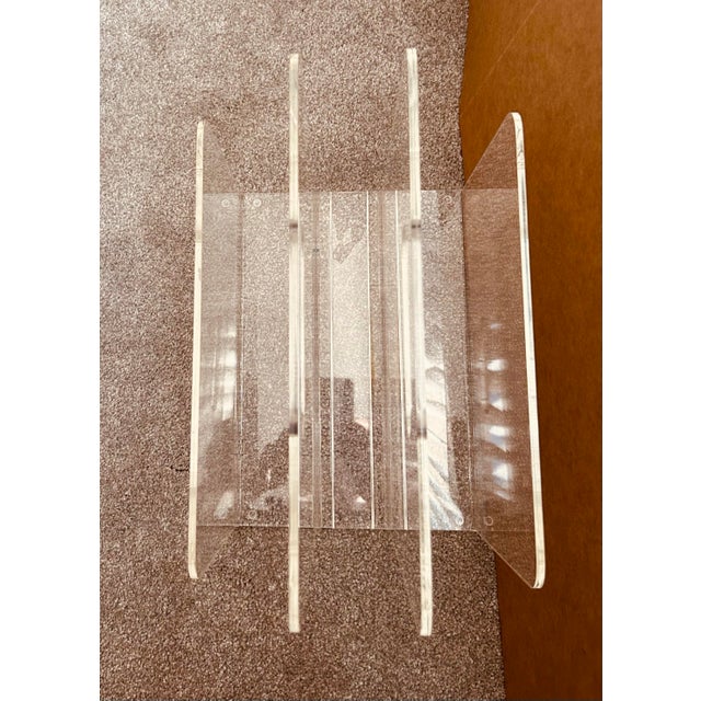 Mid-Century Modern Mid 20th Century Mid Century Lucite Magazine Rack For Sale - Image 3 of 4