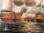 Vintage Oil Painting Naval Battle Ships Seascape Maritime Nautical Art Framed For Sale - Image 10 of 12