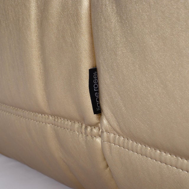 Ligne Roset Togo Loveseat & Ottoman Set in Gold For Sale - Image 10 of 16