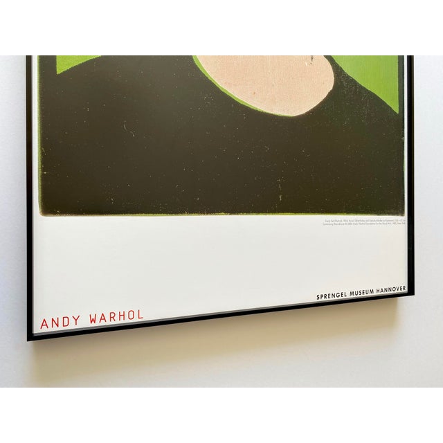 Metal Andy Warhol Foundation Vintage Pop Art Offset Lithograph Print Framed Museum Poster " Early Self Portrait " 1964 For Sale - Image 7 of 12