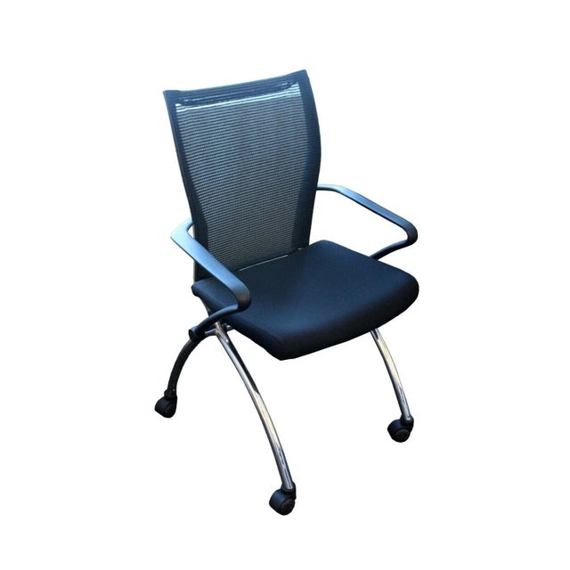 Early 21st Century Contemporary Modern Mesh & Chrome Mayline Valore Stackable Side Office Chair For Sale - Image 11 of 11