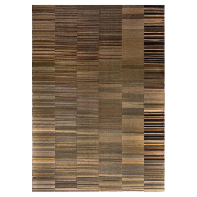 Contemporary Turkish Kilim Rug – Modern Minimalism in Earth by Doris Leslie Blau For Sale