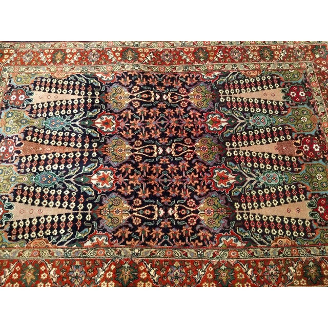 Antique Persian Tabriz Area Rug, All-Over Geometric Pattern, Navy & Green, 3’ X 6’ For Sale - Image 11 of 11