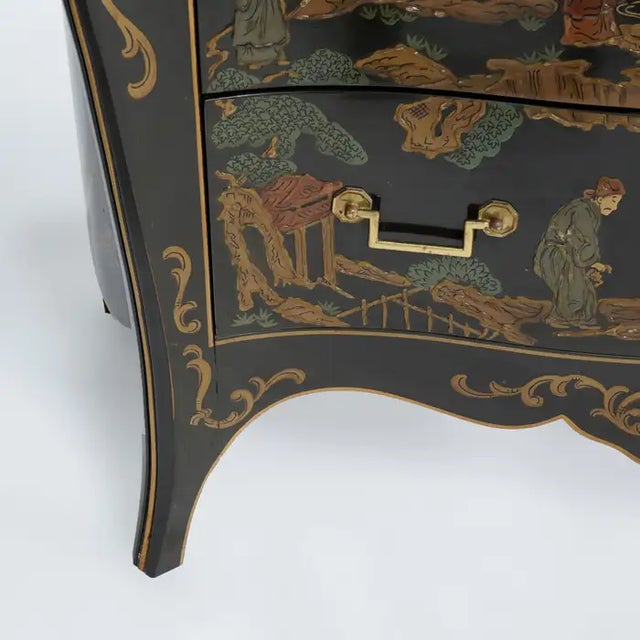 1980s Drexel Heritage Chinoiserie Decorated & Gilt Commode For Sale - Image 11 of 13