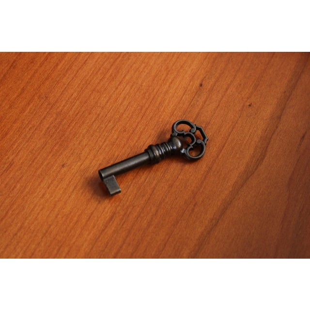 Reprodux English Yew Wood Green Leather Top Desk For Sale - Image 11 of 18