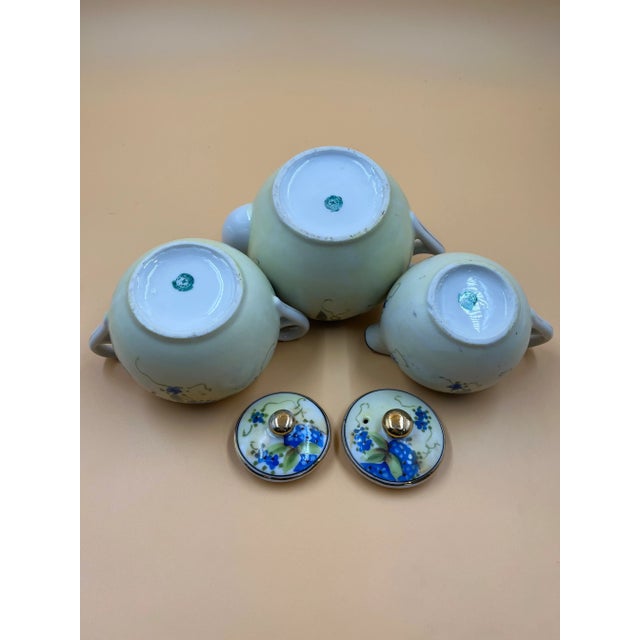Vintage Nippon Floral Asian Ceramic Tea Set- 3 Pieces For Sale - Image 6 of 12