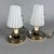 Vintage Table Lamps in Opaline Pleated Glass and Gold Metal, 1960s, Set of 2 For Sale - Image 4 of 11