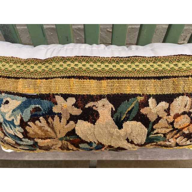 An 18th Century Pillow With Tapestry Depicting Bird For Sale - Image 4 of 7