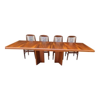 1960s MCM Danish Teak Table With Benny Linden Chairs For Sale