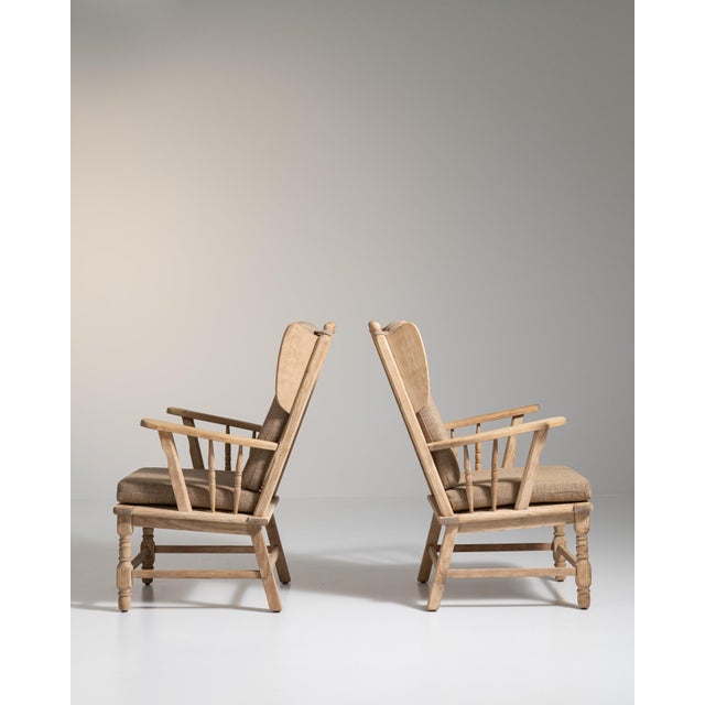 1970s Mid-Century Modern Brown Wood Pair of Club Chairs For Sale - Image 9 of 13
