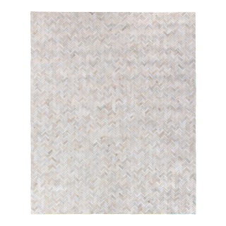 Exquisite Rugs Willoughby Patchwork Leather Ivory - 9'6"x13'6" For Sale