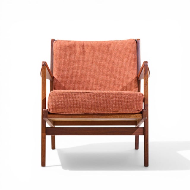 Mid 20th Century Jens Risom Mid Century Walnut Lounge Chairs - Pair For Sale - Image 5 of 13