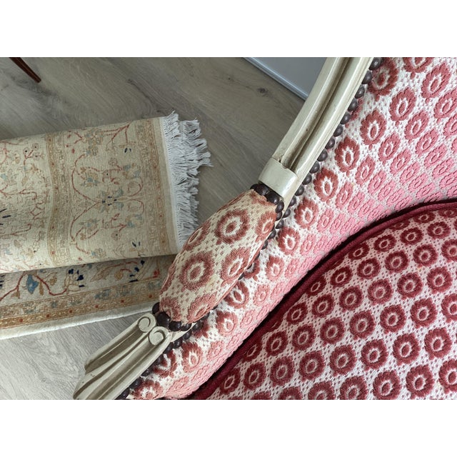 Stunning French Painted Bergères W/Raspberry Velvet Upholstery For Sale In New York - Image 6 of 12