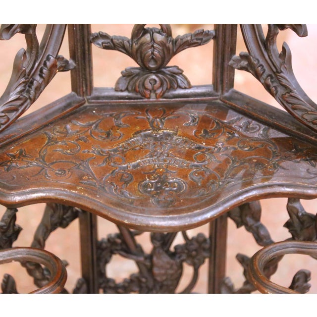 Late 19th Century 19th C. French Gothic Revival Iron Corner Hall Stand in the Manner of Corneau For Sale - Image 5 of 16
