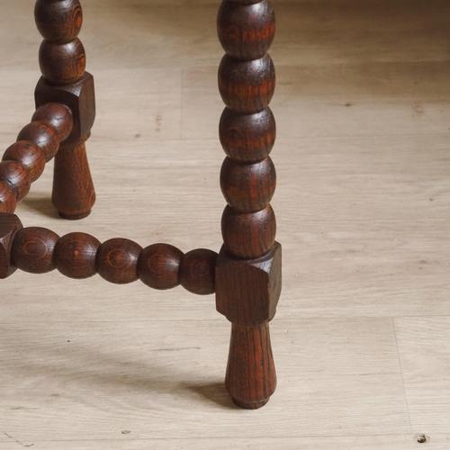 Wood Round Oak Side Table, 1900 For Sale - Image 7 of 14